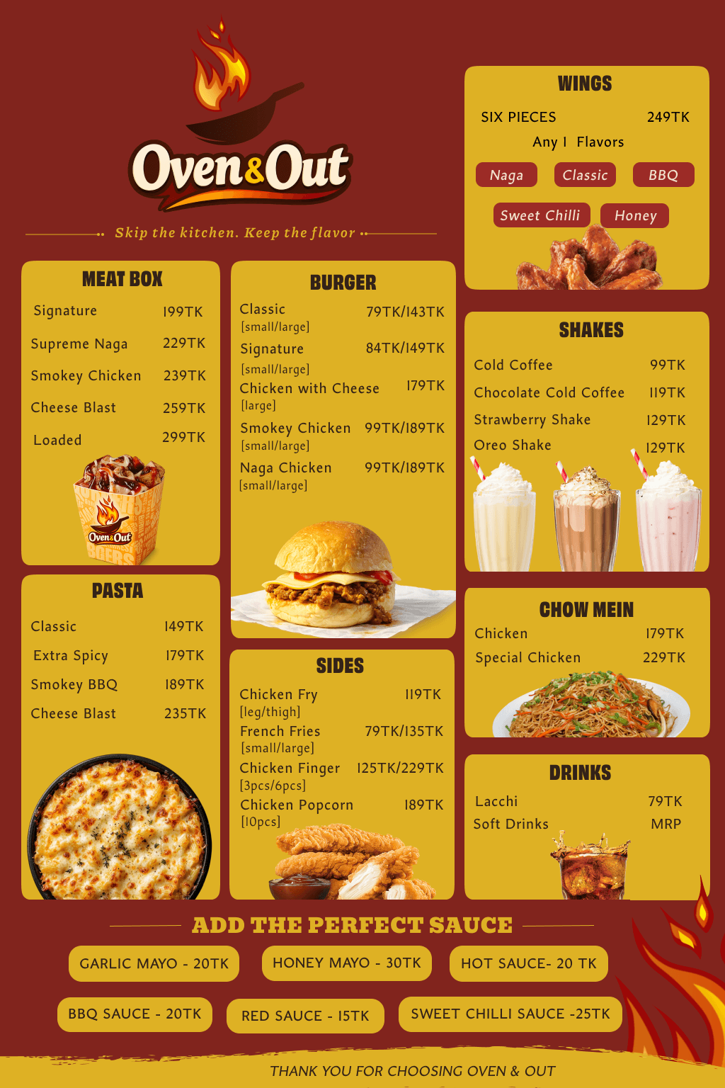 Restaurant menu